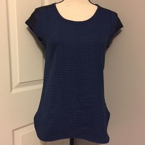 THE LIMITED Houndstooth Print Short Sleeve Top